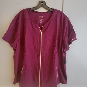 Size 2x Zip front elegant looking Scrub top